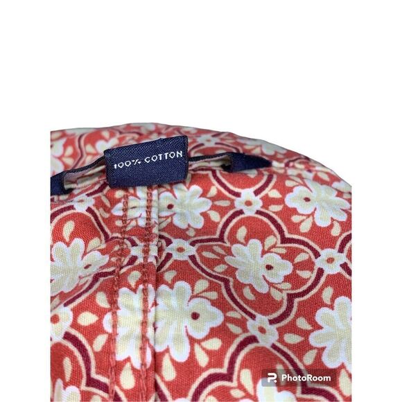 Lands' End Womens long sleeve red/tan button up blouse, size X-Small Petite - Picture 6 of 6